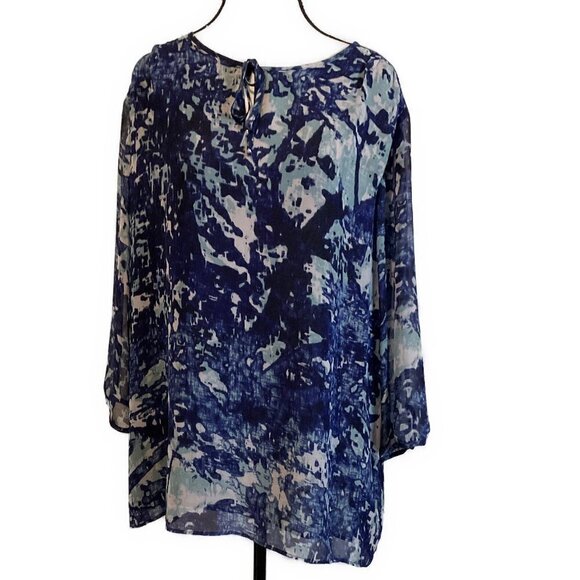 Coldwater Creek Blue/Navy Blouse - sz 16 - Picture 1 of 5